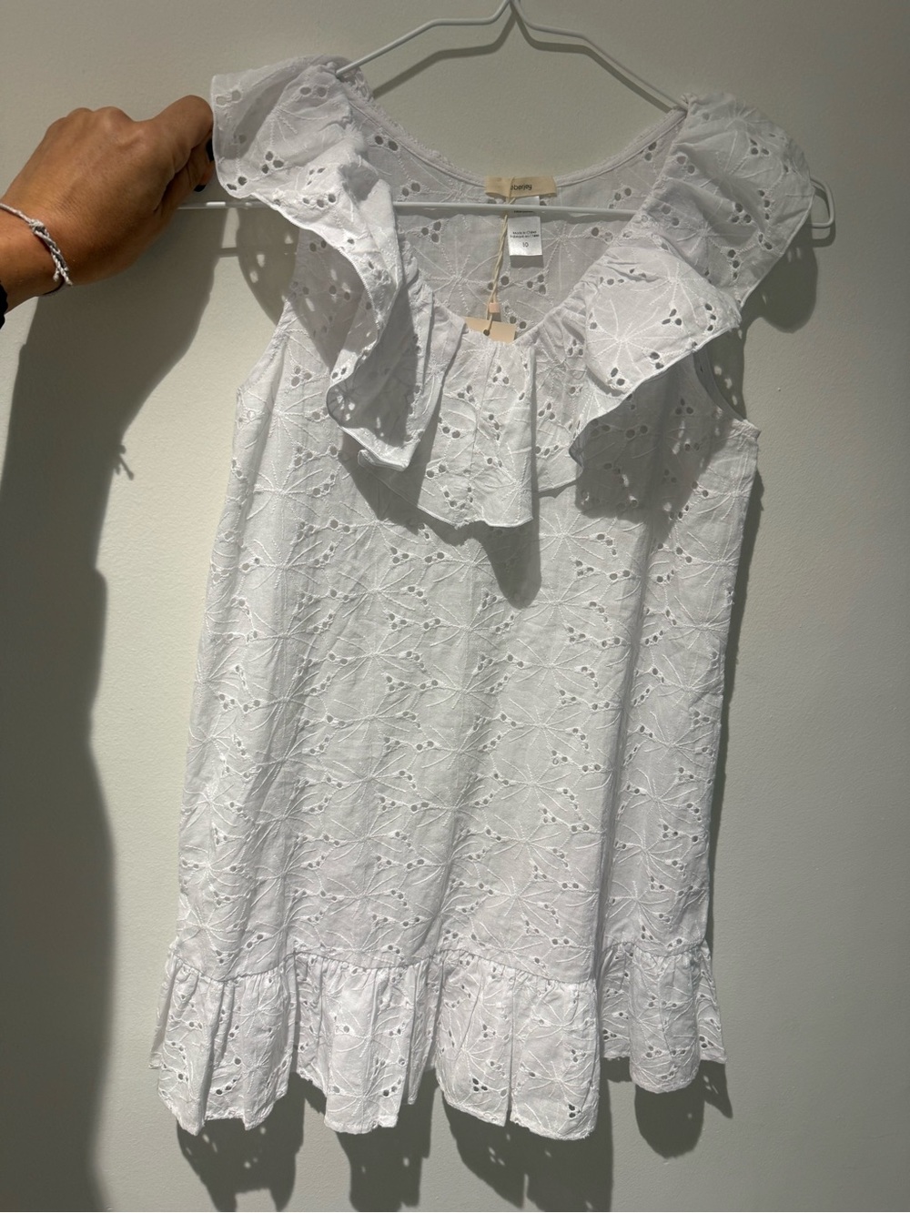 NWT Eberjey “Sardinia Zoe” Eyelet Ruffle Sleeveless dress